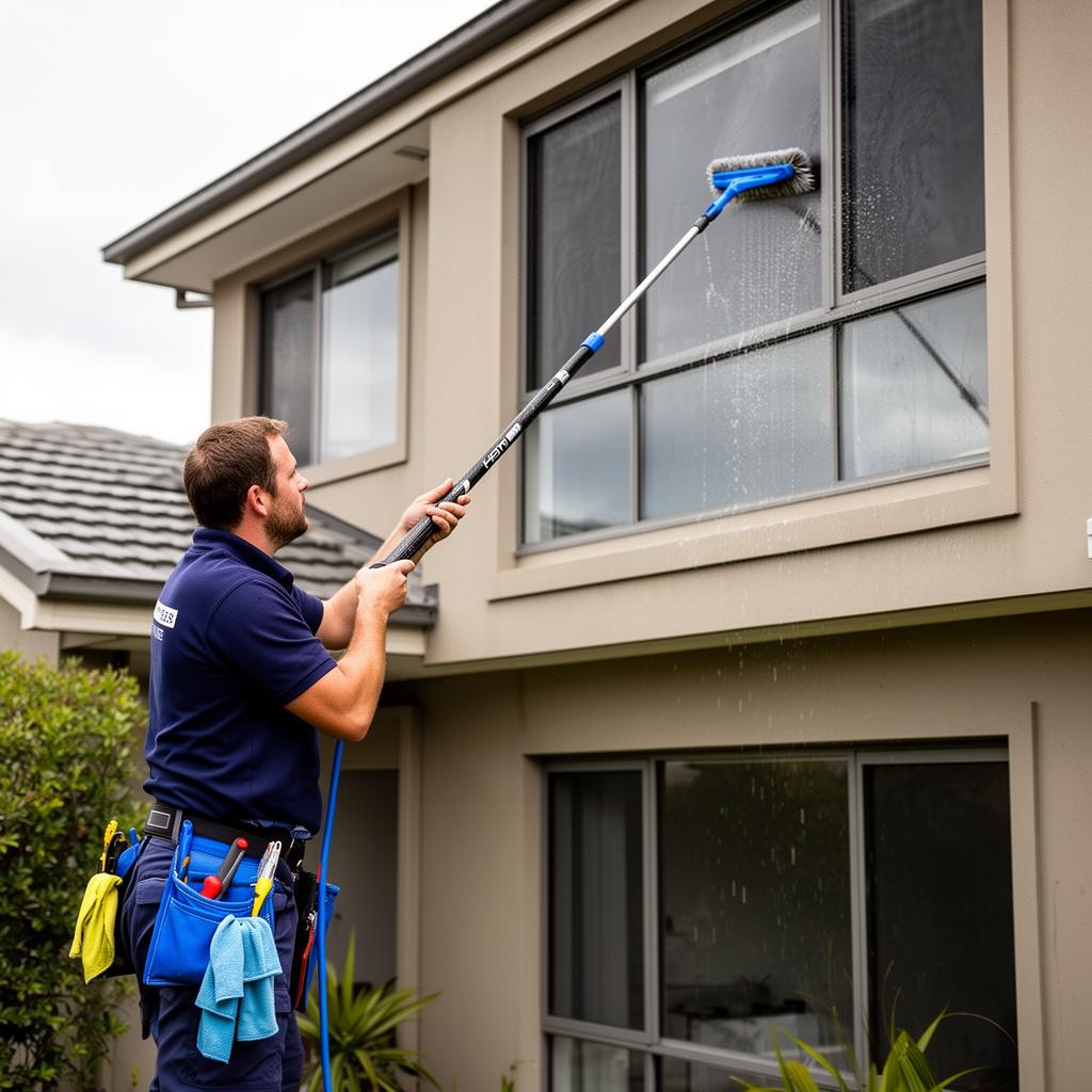 Recent high access window cleaning project in Perth